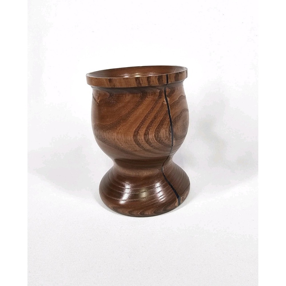 Handmade Cotton Wood And Blue Resin Cup Decoration Holder